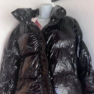 Noize Glossy Black Puffer Jacket size XL. Like new